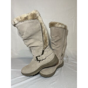 PureSole Amanda Suede Water-Resistant Tall winter Boot size 9 beige